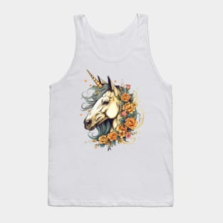 Unicorn adorned with flowers Tank Top